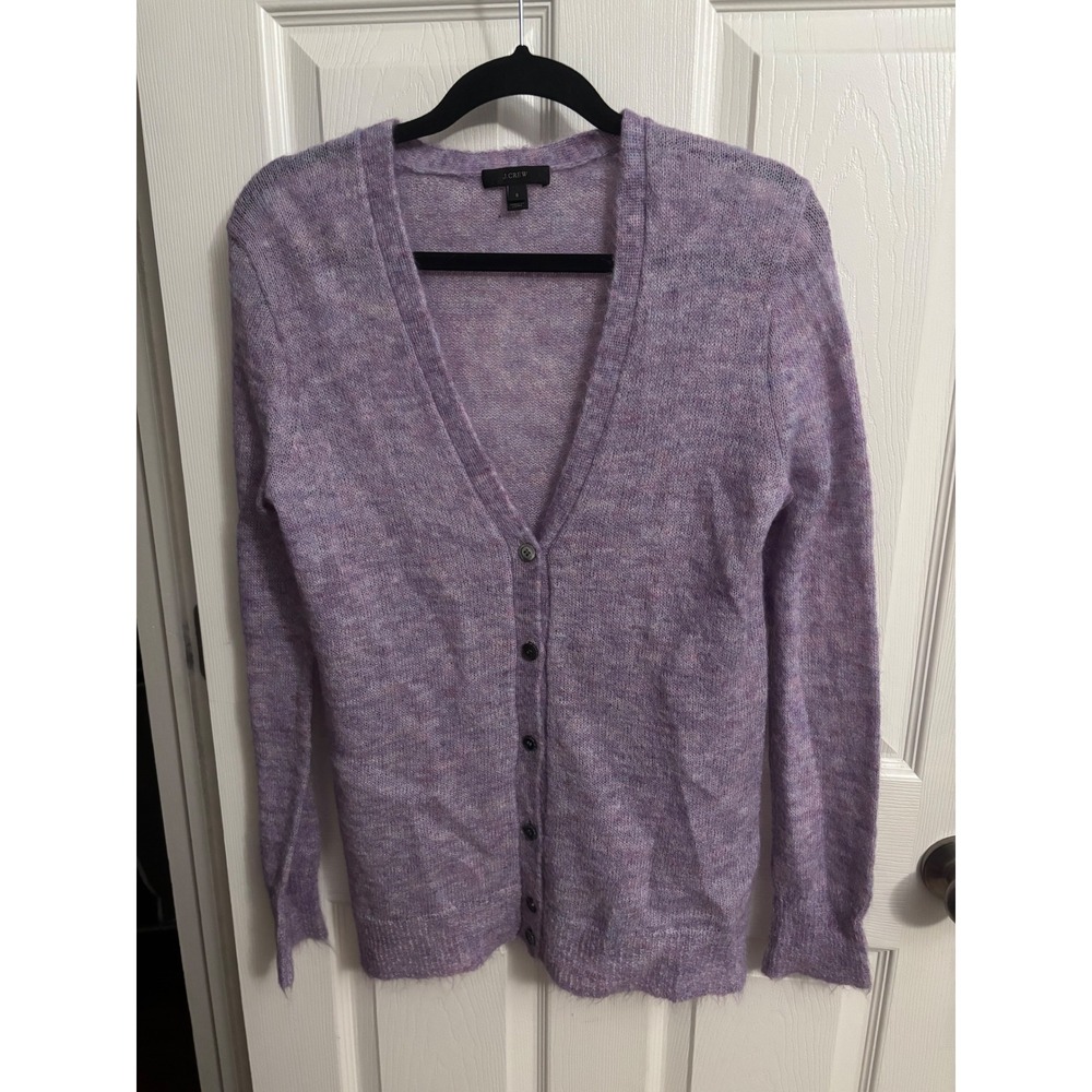 J.Crew | Purple Heathered Mohair Blend Cardigan Sweater‎ Sz S